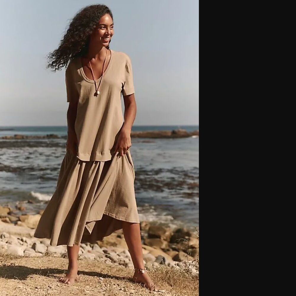 Free People Treehouse Free-Est Herron Drop-Waist Maxi Dress Size M NWOT 88$+TAX